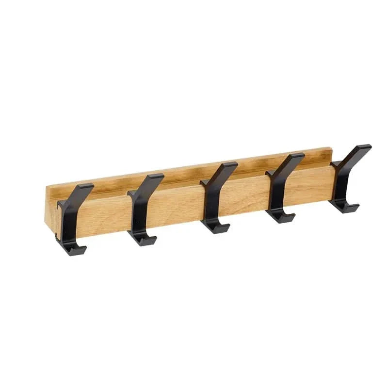 Skanto | Nordic Wall-Mounted Coat Rack with Movable Hooks – Black