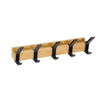 BowLift | Nordic Wall-Mounted Coat Rack with Movable Hooks – Black