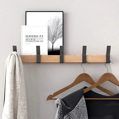 BowLift | Nordic Wall-Mounted Coat Rack with Movable Hooks – Black