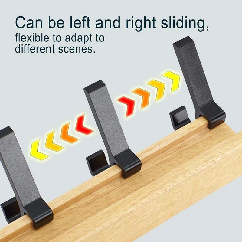 Wall coat rack with movable hooks – Scandinavian design made of wood and metal
