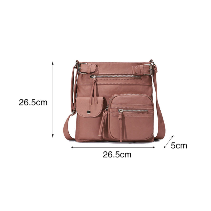 Skanto | Multi-Pocket Soft PU Shoulder Bag