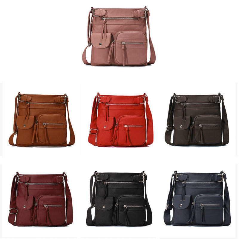 BowLift | Multi-Pocket Soft PU Shoulder Bag