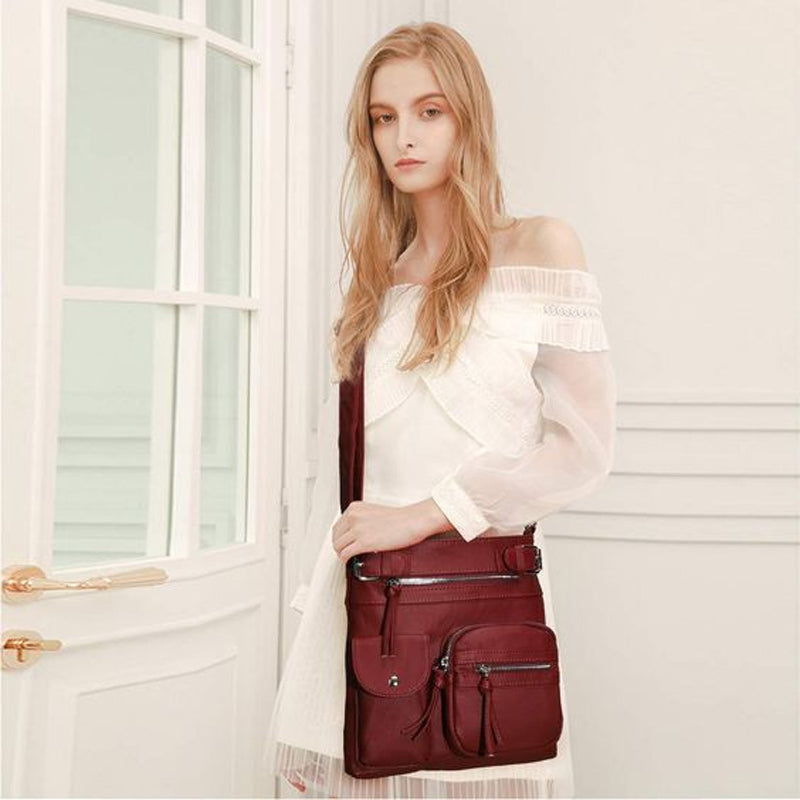 BowLift | Multi-Pocket Soft PU Shoulder Bag