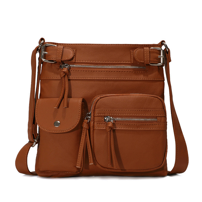 BowLift | Multi-Pocket Soft PU Shoulder Bag