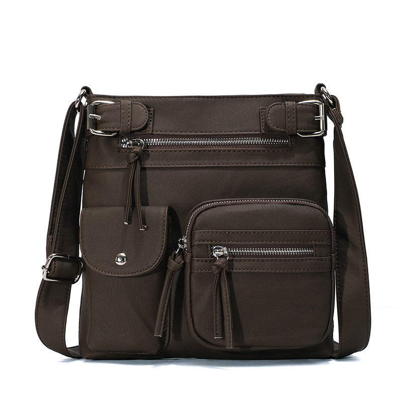 Skanto | Multi-Pocket Soft PU Shoulder Bag