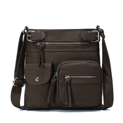Skanto | Multi-Pocket Soft PU Shoulder Bag