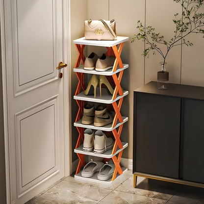 Skanto | FlexiStack Shoe Rack – Foldable Multi-Tier Shoe Organizer for Small Spaces