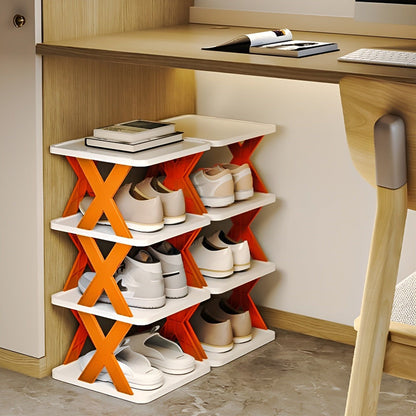 Skanto | FlexiStack Shoe Rack – Foldable Multi-Tier Shoe Organizer for Small Spaces