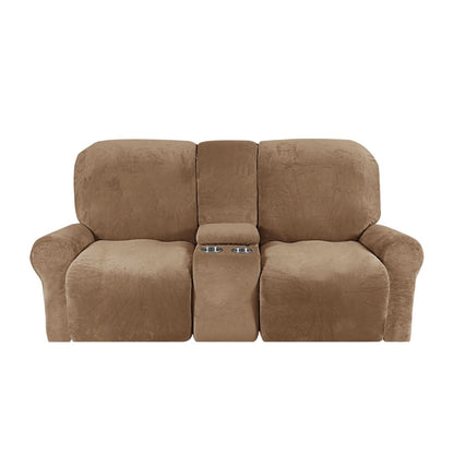 Skanto | 2-Seater Recliner Sofa Cover with Cup Holders – Velvet Plush