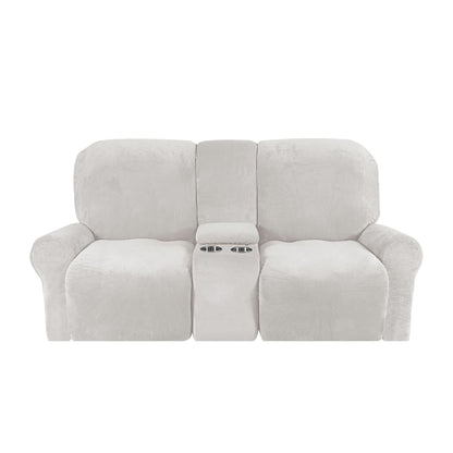 Skanto | 2-Seater Recliner Sofa Cover with Cup Holders – Velvet Plush