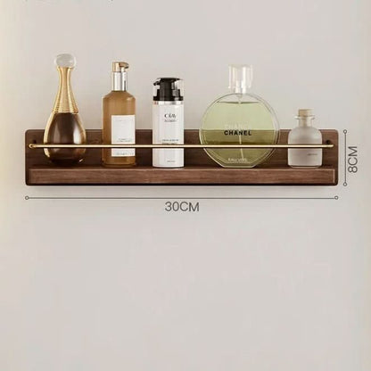 Skanto | Bamboo Wall Shelf with Hooks & Storage