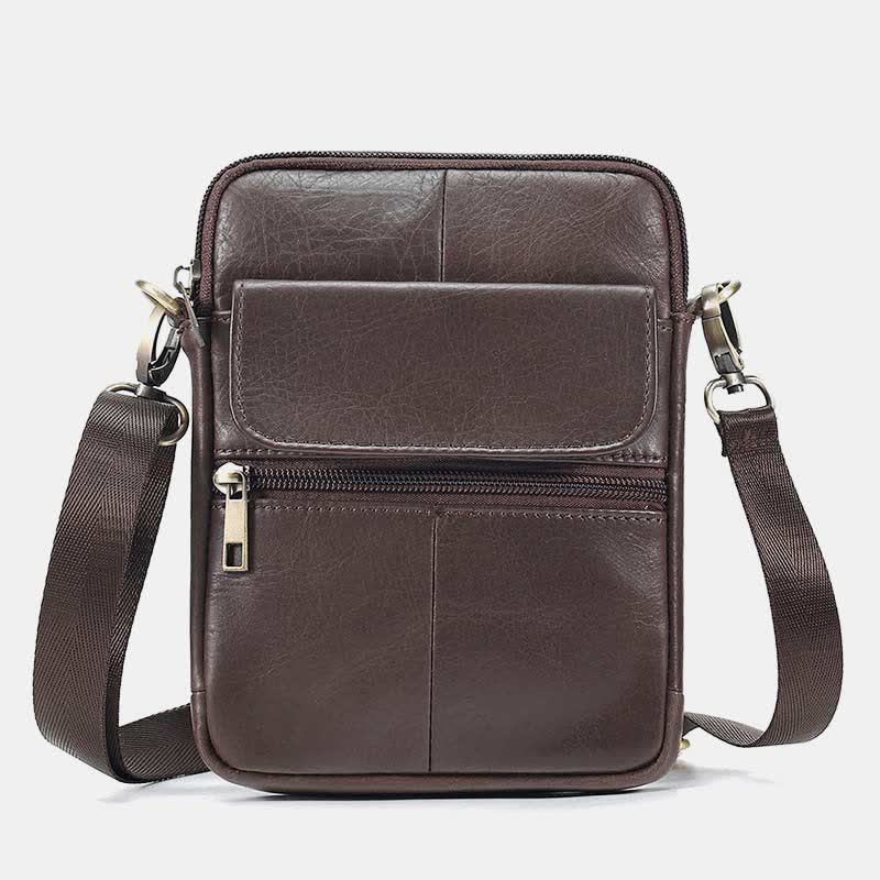 Skanto | Men's Small Genuine Leather Shoulder Bag – Compact Crossbody with Adjustable Strap
