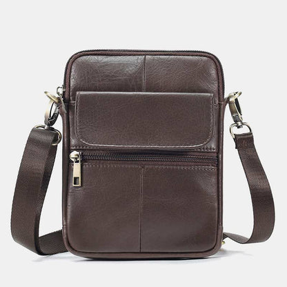 Skanto | Men's Small Genuine Leather Shoulder Bag – Compact Crossbody with Adjustable Strap