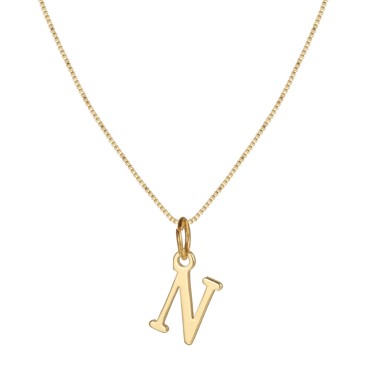 Skanto | 14k Minimal Serif Initial Necklace