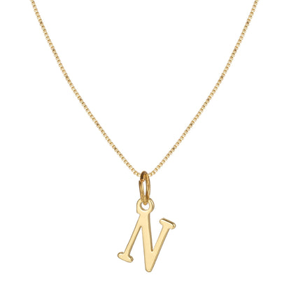 Skanto | 14k Minimal Serif Initial Necklace