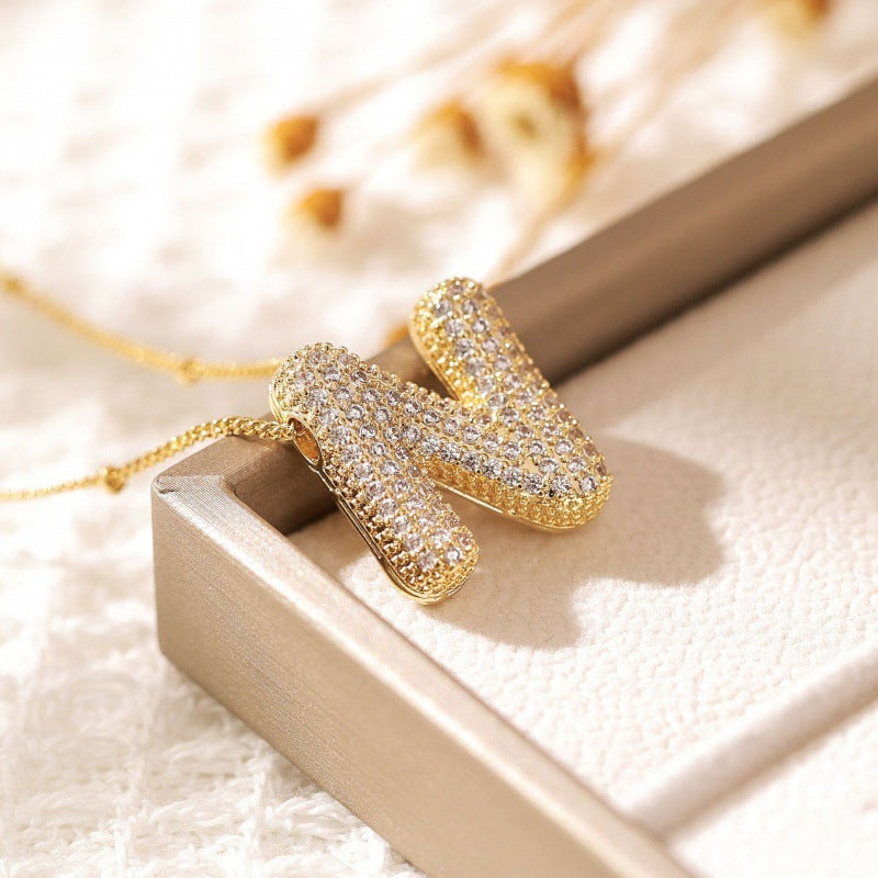 Skanto | Alphabet Diamond Pendant Necklace