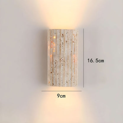 Natural stone LED wall light