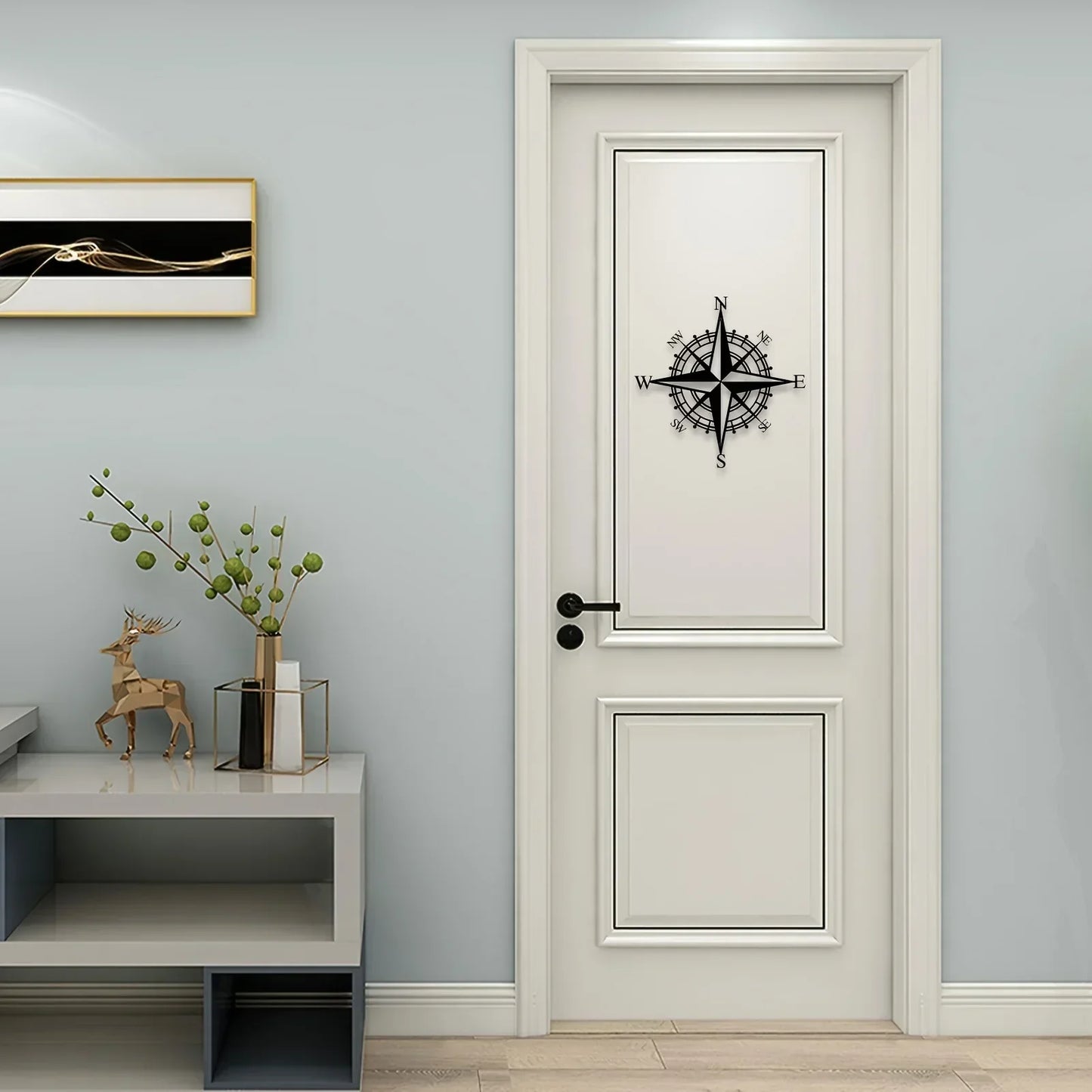 Nautical Compass Rose Iron Art Wall Art 3D Metal Sculptured Wall Decoration For Living Room Dining Room Creative Contemporary Nordic Home Office Decor | Bowlift