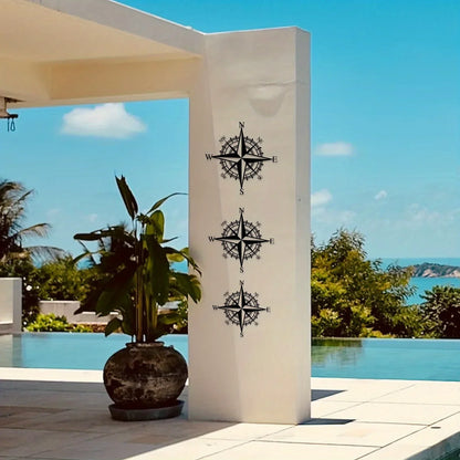 Nautical Compass Rose Iron Art Wall Art 3D Metal Sculptured Wall Decoration For Living Room Dining Room Creative Contemporary Nordic Home Office Decor | Bowlift