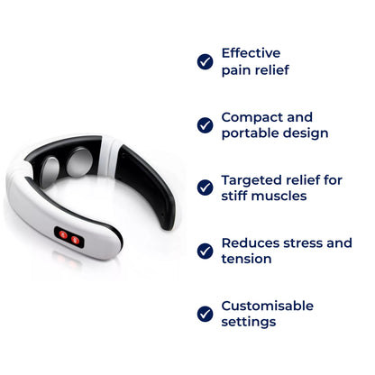 NeckEase | Vibrating Neck Massager – Pain Relief – Portable Design – Relieves Stiff Muscles – Stress & Tension Relief Skanto