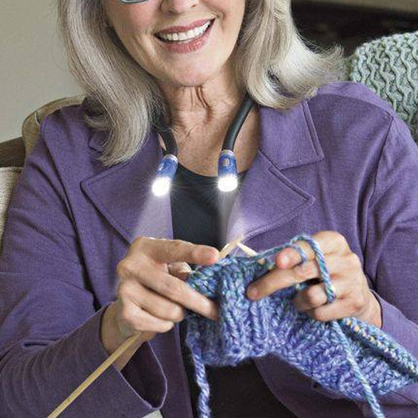 Portable Neck Lamp with LED for Knitting, Crocheting and Reading – Hands-Free Light