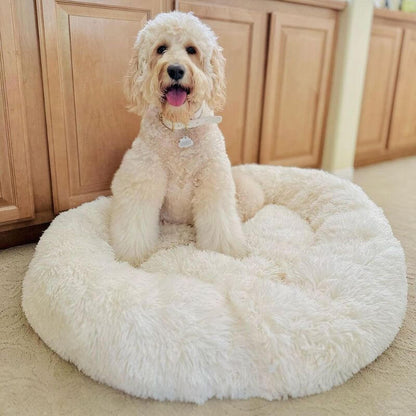 Skanto | Long Plush Donut Pet Bed with Washable Cover and Non-Slip Bottom