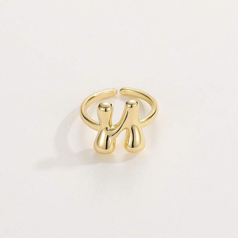 BowLift | Cute Bubble Letter Initial Ring