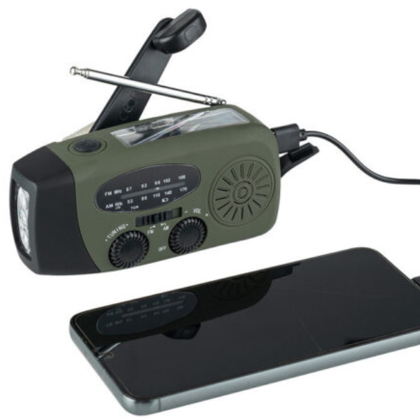 Skanto | PowerSafe Mini Emergency Radio – Compact emergency radio with flashlight and power bank
