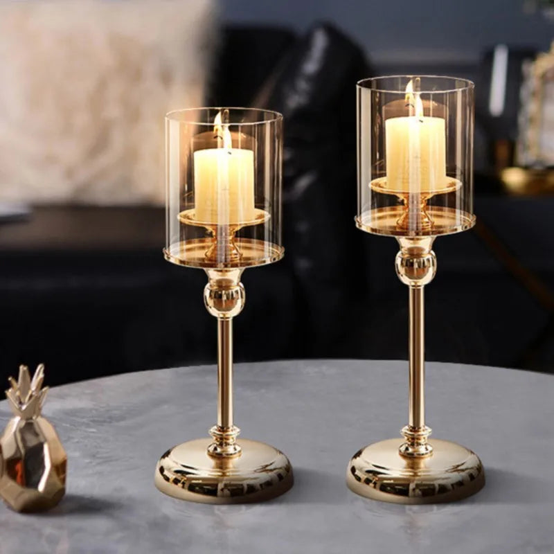 Eleganter nordischer Kerzenhalter für luxuriöse Heimdekoration und Restaurant-Ornament
