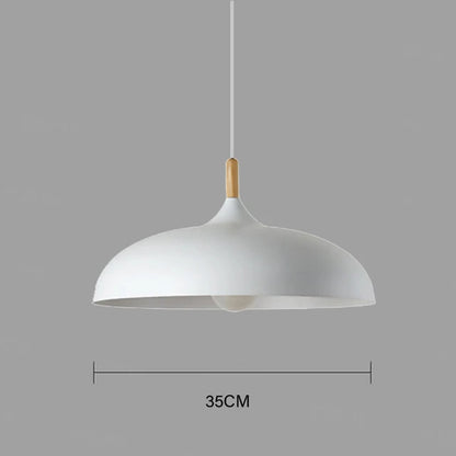 Modern ceiling light oak wood | Scandinavian pendant lamp for living room | Bowlift