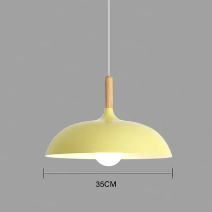 Modern ceiling light oak wood | Scandinavian pendant lamp for living room | Bowlift