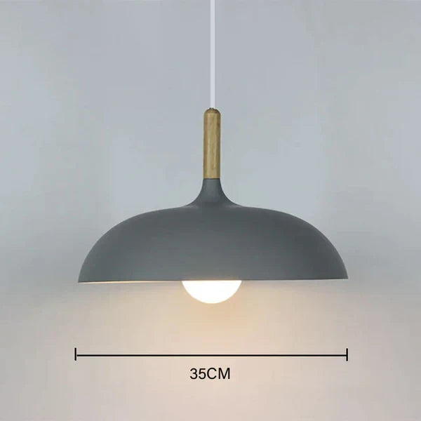 Modern Scandinavian LED Pendant Light – Oak Pendant Light for Living Room, Kitchen and Dining Room | Brehn