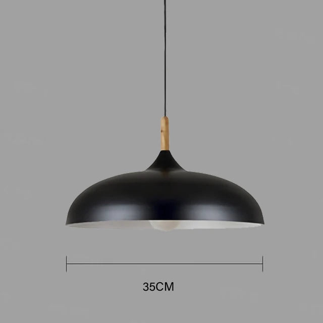 Modern ceiling light oak wood | Scandinavian pendant lamp for living room | Bowlift