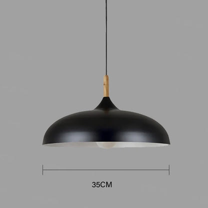 Modern ceiling light oak wood | Scandinavian pendant lamp for living room | Bowlift