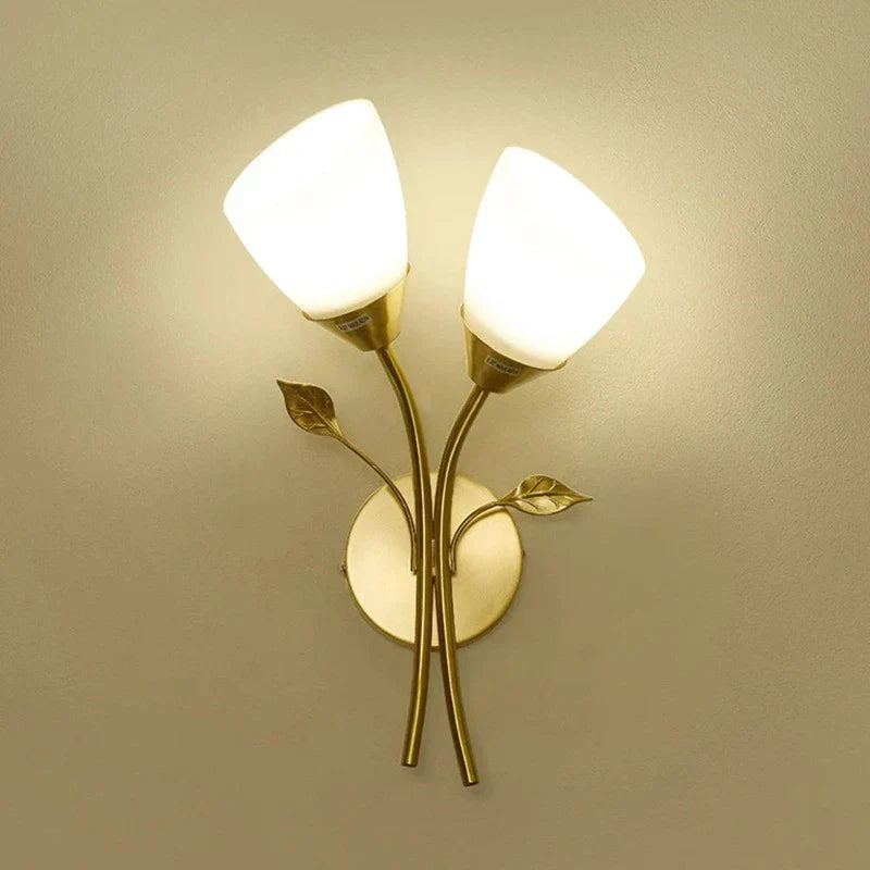 Vintage-style wall light with leaf motif – LED lamp for hallway & living room | Karnz