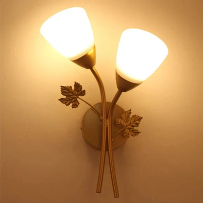Vintage-style wall light with leaf motif – LED lamp for hallway & living room | Karnz