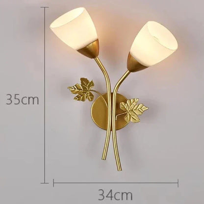 Vintage-style wall light with leaf motif – LED lamp for hallway & living room | Karnz