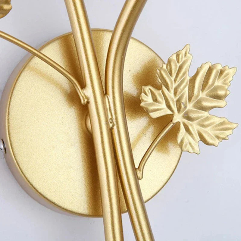Vintage-style wall light with leaf motif – LED lamp for hallway & living room | Karnz