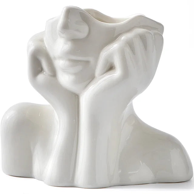 "Unique and Modern Ceramic Vase, Decorative Flower Vase for Living Room and Office" | Bowlift