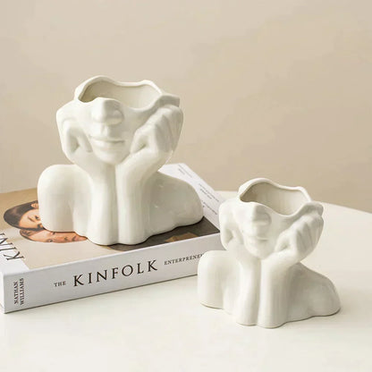 "Unique and Modern Ceramic Vase, Decorative Flower Pot for Living Room and Office" | Skanto