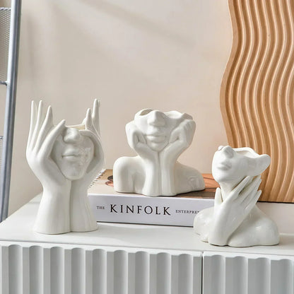 "Unique and Modern Ceramic Vase, Decorative Flower Pot for Living Room and Office" | Skanto