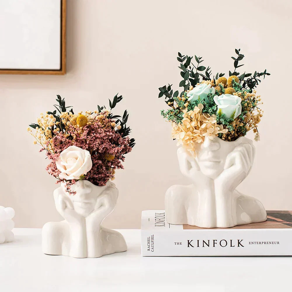"Unique and Modern Ceramic Vase, Decorative Flower Pot for Living Room and Office" | Skanto