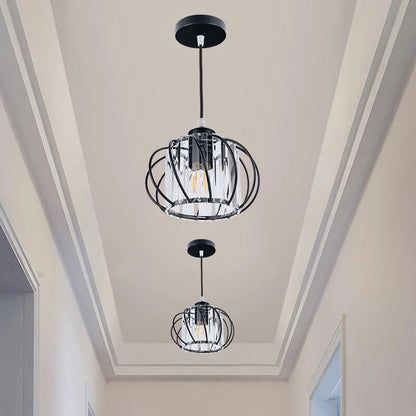 BowLift | Pendant Light Black Glass Globe Ceiling Fixture