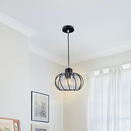 BowLift | Pendant Light Black Glass Globe Ceiling Fixture