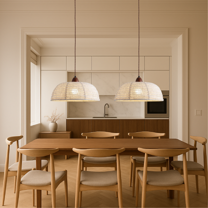 BowLift | Modern Fabric Pendant Lamp in Scandinavian Style, Adjustable Height, Ideal Lamp for Living Rooms and Above the Table