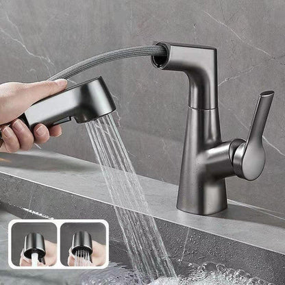 BowLift | Vanity faucet with swivel, pull-out hand shower