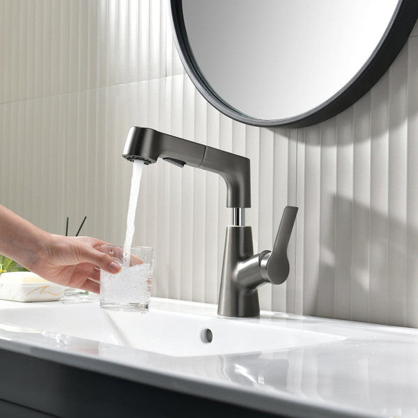 Skanto | Vanity Faucet with Swivel, Pull-out Hand Shower
