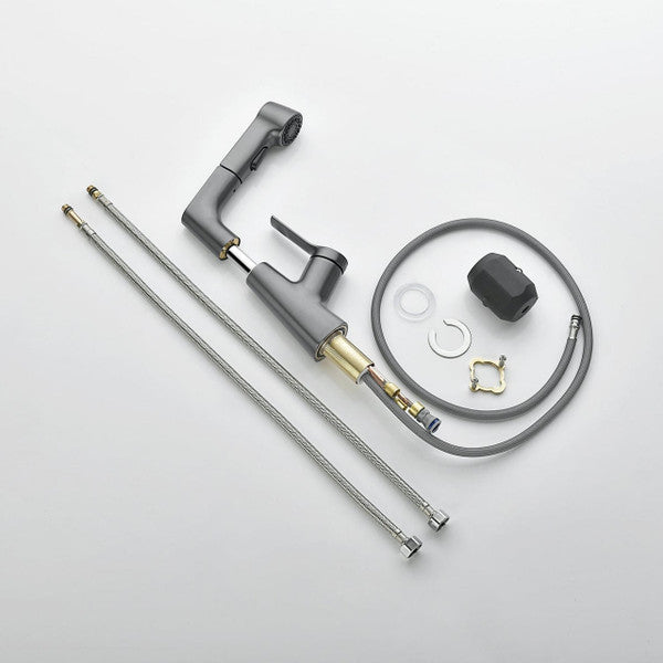 BowLift | Vanity faucet with swivel, pull-out hand shower