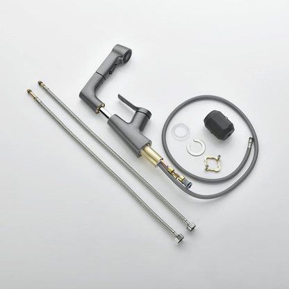 BowLift | Vanity faucet with swivel, pull-out hand shower