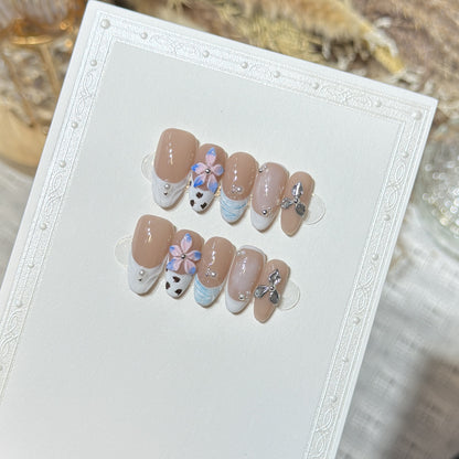 Floral Embellished Press-On Nail Art Set Acalora 1788224030